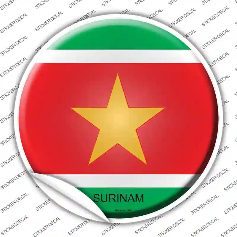 C-430s-S Surinam Country Novelty Circle Sticker Decal - Small
