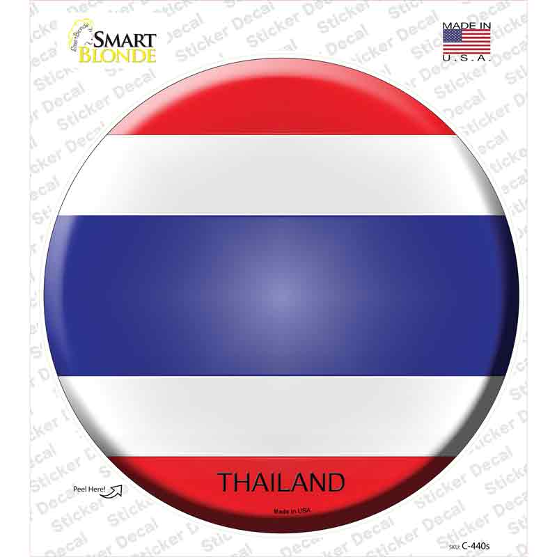 C-440s-M Thailand Country Novelty Circle Sticker Decal - Medium
