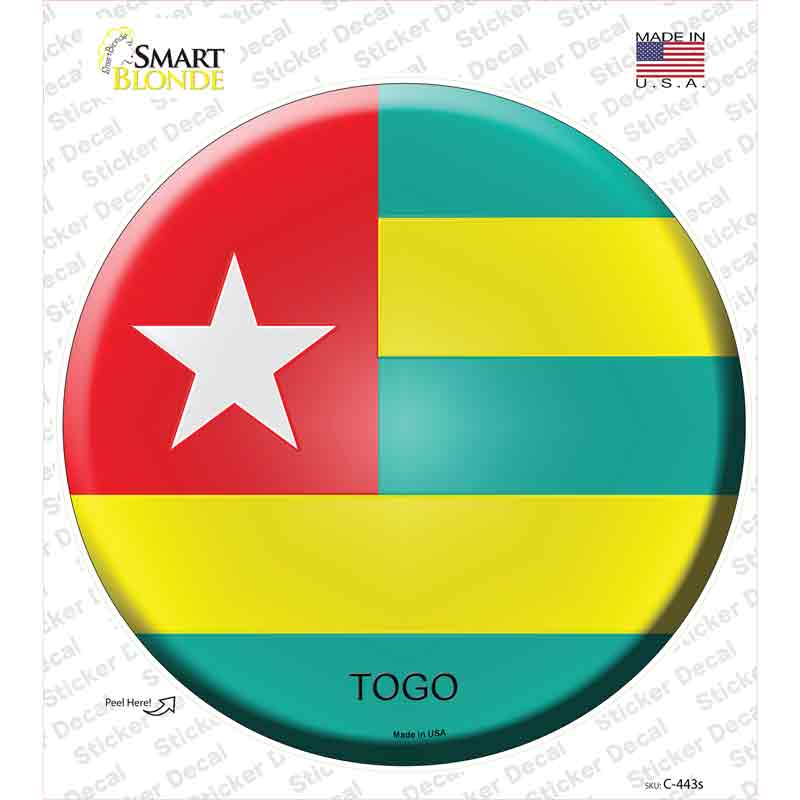 C-443s-M Togo Country Novelty Circle Sticker Decal - Medium