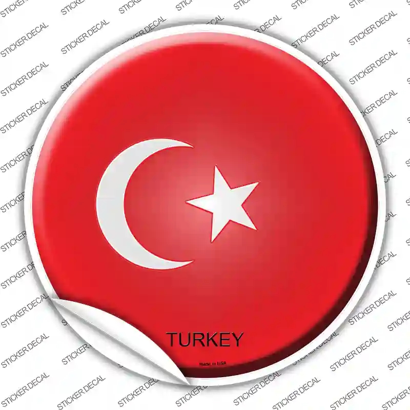 C-452s-S Turkey Country Novelty Circle Sticker Decal - Small