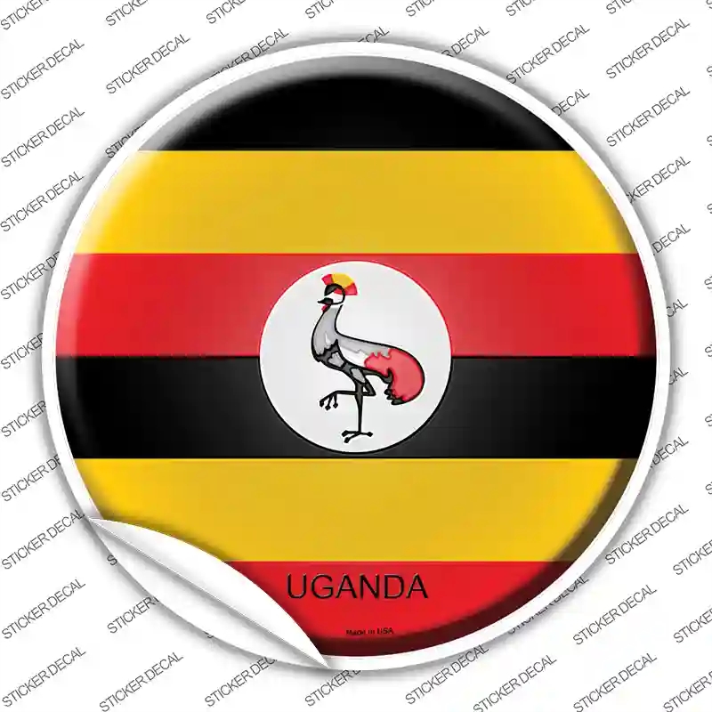 C-458s-S Uganda Country Novelty Circle Sticker Decal - Small
