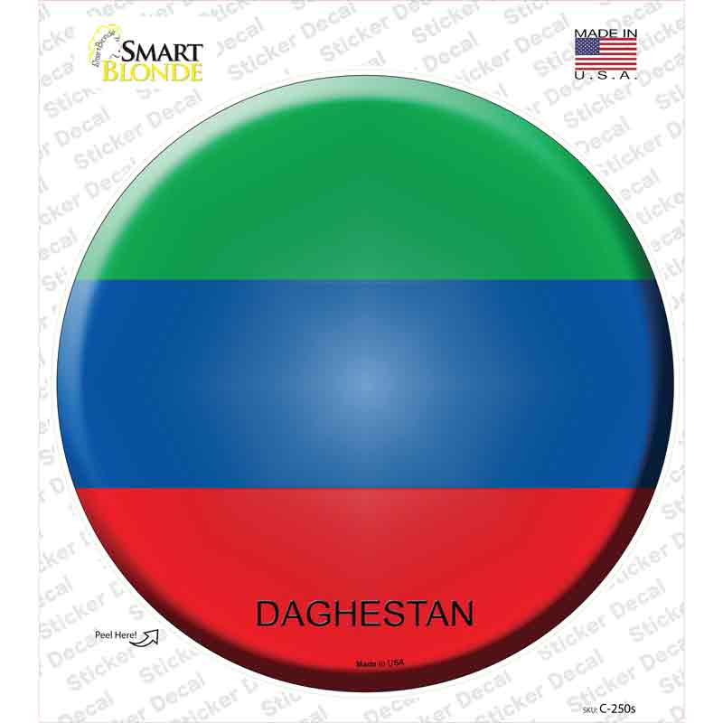 C-250s-M Daghestan Country Novelty Circle Sticker Decal - Medium