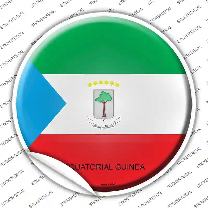 C-261s-S Equatorial Guinea Country Novelty Circle Sticker Decal - Small