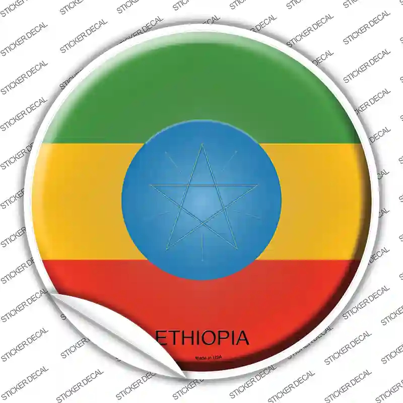 C-264s-XL Ethiopia Country Novelty Circle Sticker Decal - Extra Large