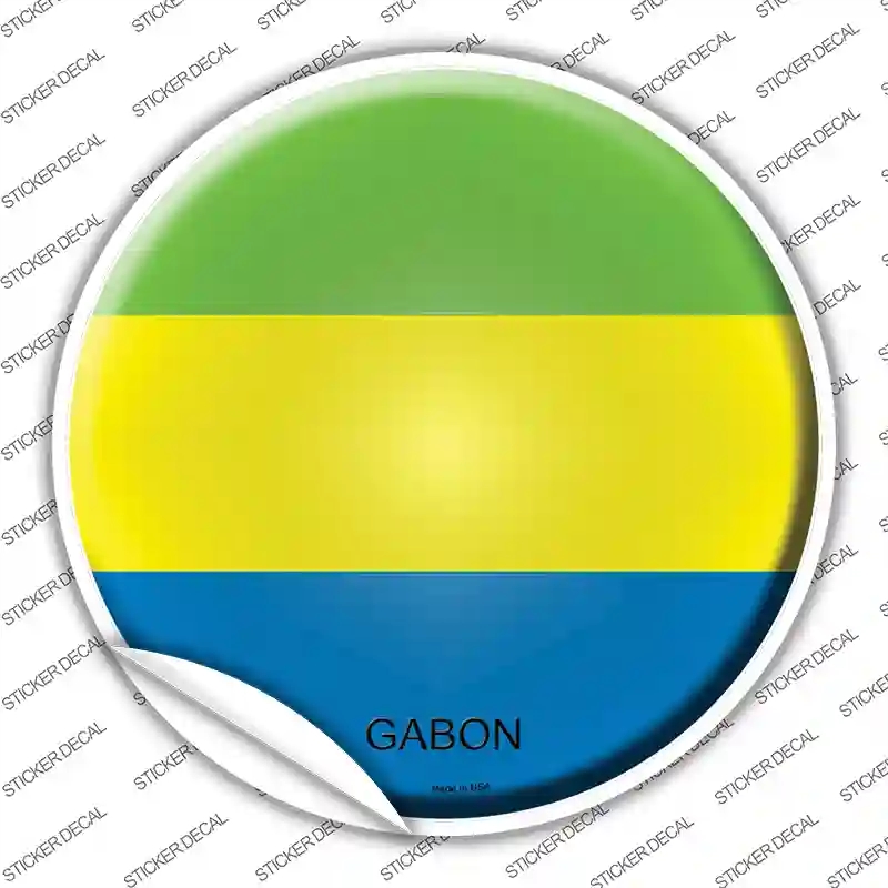 C-273s-S Gabon Country Novelty Circle Sticker Decal - Small