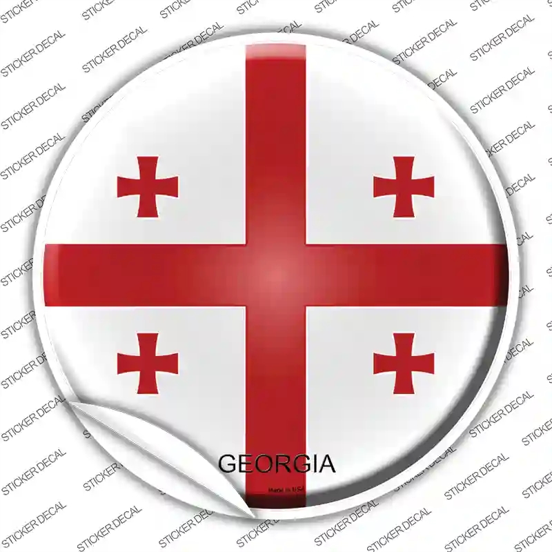 C-277s-L Georgia Country Novelty Circle Sticker Decal - Large