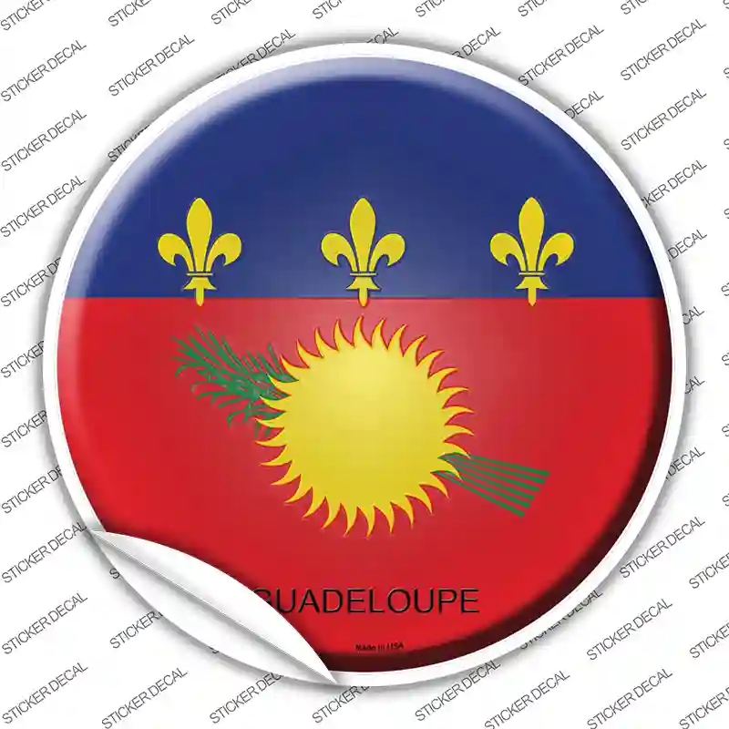 C-284s-S Guadeloupe Country Novelty Circle Sticker Decal - Small