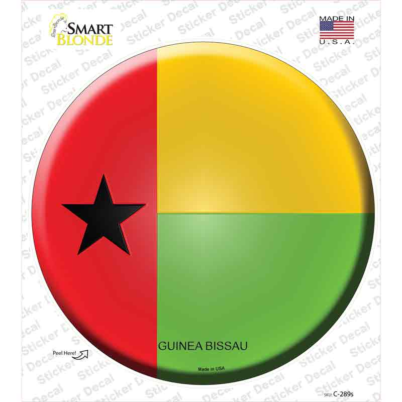 C-289s-M Guinea Bissau Country Novelty Circle Sticker Decal - Medium