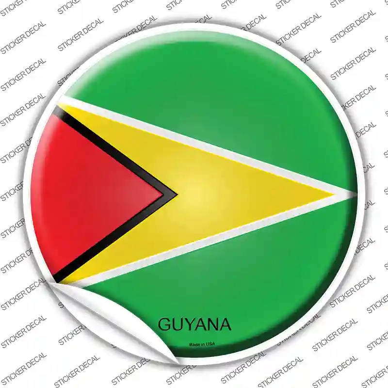 C-290s-L Guyana Country Novelty Circle Sticker Decal - Large