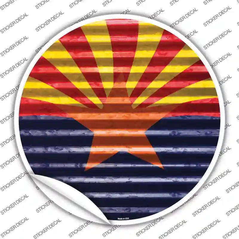 C-897s-XL Arizona Flag Novelty Circle Sticker Decal - Extra Large