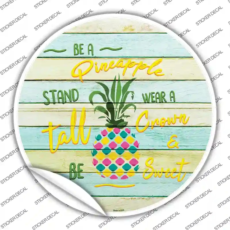 C-899s-L Be A Pineapple Novelty Circle Sticker Decal - Large