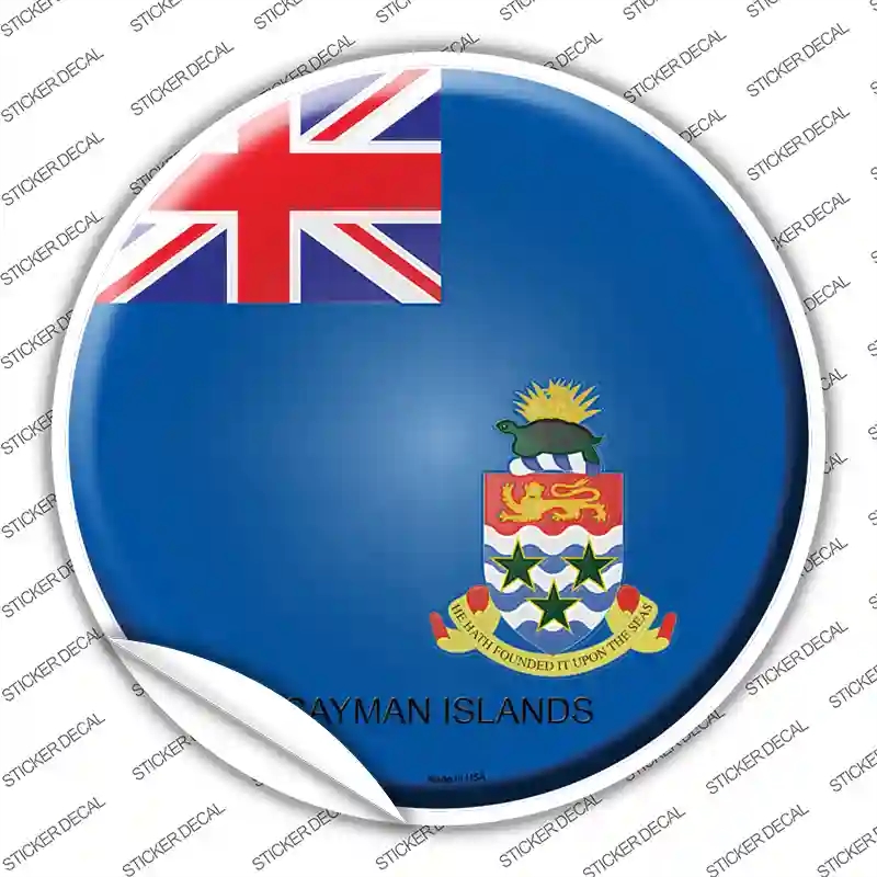 C-227s-S Cayman Islands Country Novelty Circle Sticker Decal - Small