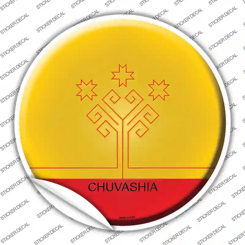 C-234s-S Chuvashia Country Novelty Circle Sticker Decal - Small