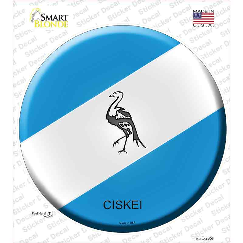 C-235s-M Ciskei Country Novelty Circle Sticker Decal - Medium