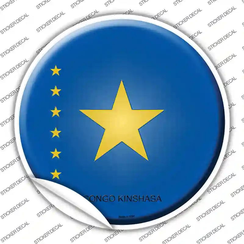 C-240s-S Congo Kinshasa Country Novelty Circle Sticker Decal - Small
