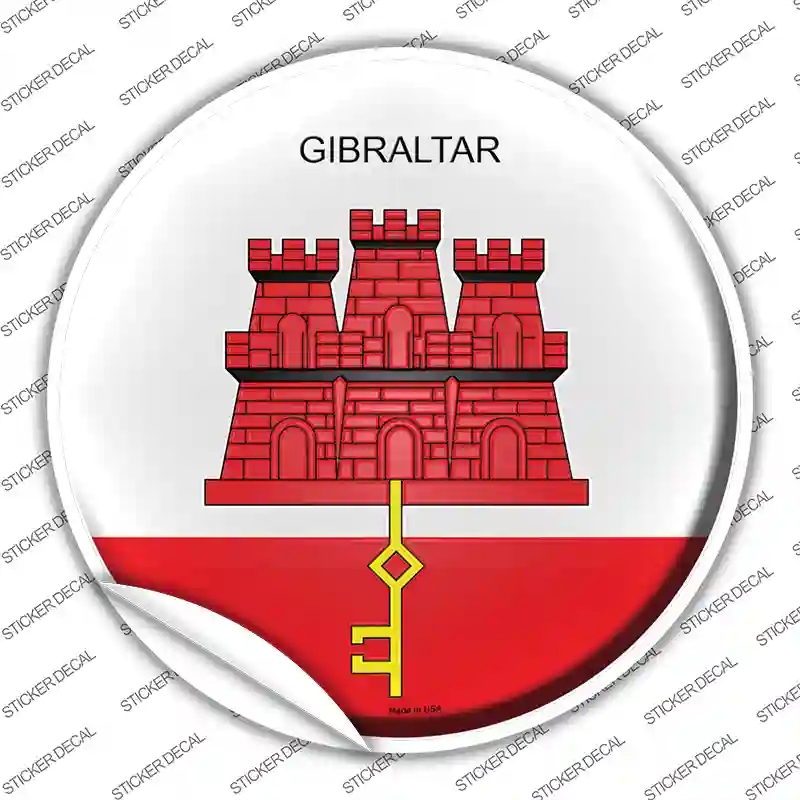 C-280s-L Gibraltar Country Novelty Circle Sticker Decal - Large
