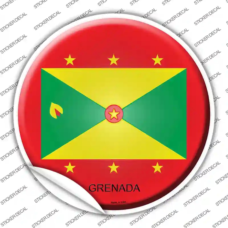 C-283s-S Grenada Country Novelty Circle Sticker Decal - Small