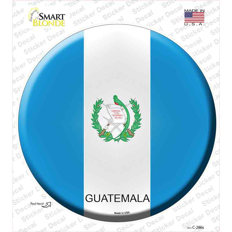 C-286s-M Guatemala Country Novelty Circle Sticker Decal - Medium