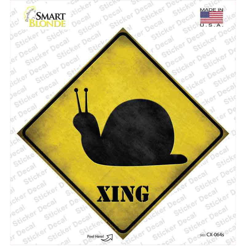 CX-064s-M Snail Xing Novelty Diamond Sticker Decal - Medium