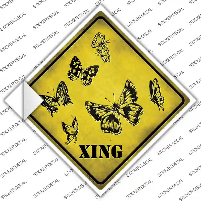CX-067s-XL Butterflies Xing Novelty Diamond Sticker Decal - Extra Large
