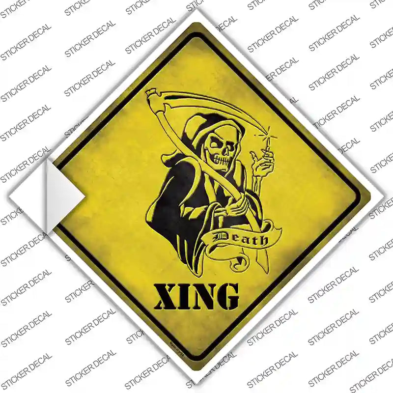 CX-079s-L Grim Reaper Xing Novelty Diamond Sticker Decal - Large