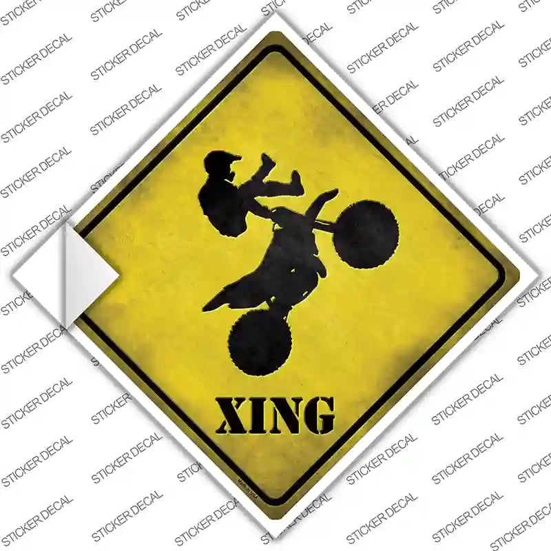 CX-092s-XL Motocross Xing Novelty Diamond Sticker Decal - Extra Large