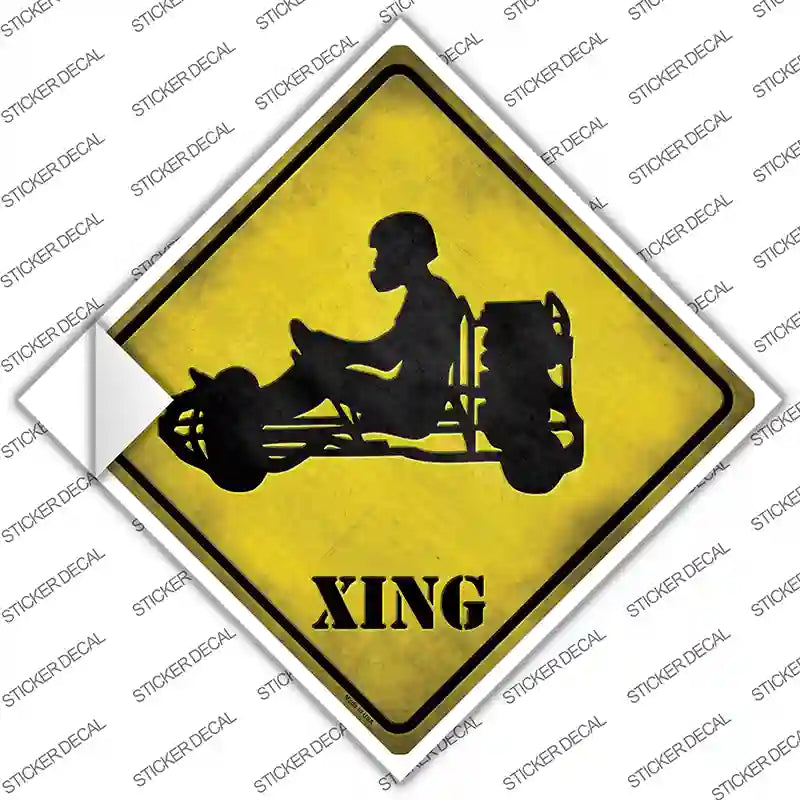 CX-097s-L Go Karts Xing Novelty Diamond Sticker Decal - Large