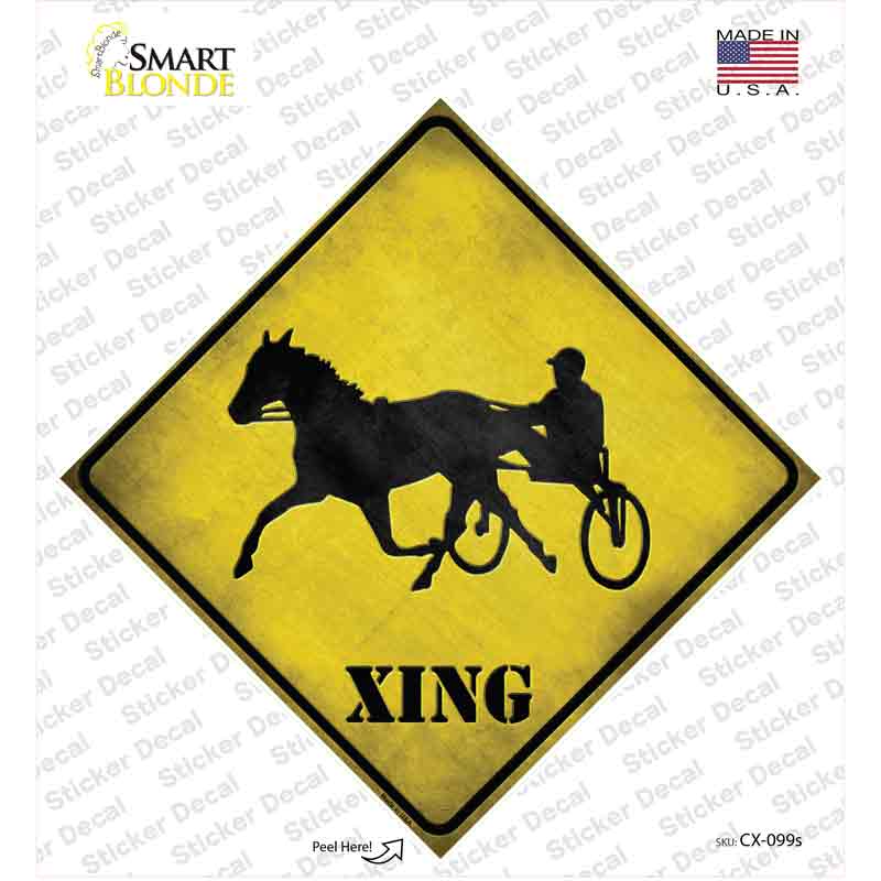 CX-099s-M Harness Racing Xing Novelty Diamond Sticker Decal - Medium
