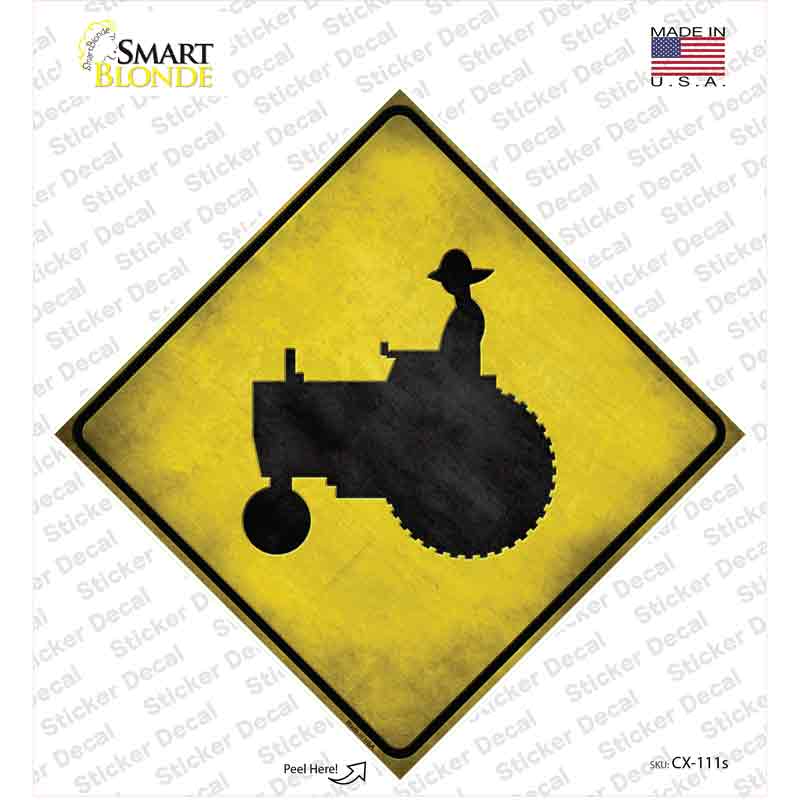 CX-111s-M Tractor Novelty Diamond Sticker Decal - Medium