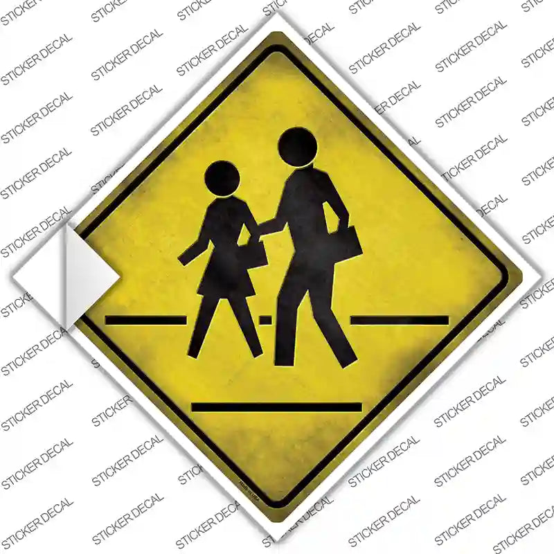 CX-112s-S Pedestrian Crossing Novelty Diamond Sticker Decal - Small
