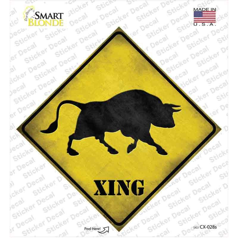 CX-028s-M Bull Xing Novelty Diamond Sticker Decal - Medium