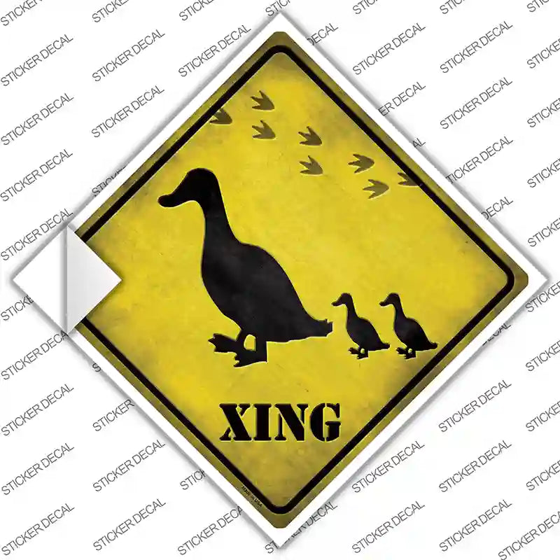 CX-035s-L Ducks Xing Novelty Diamond Sticker Decal - Large