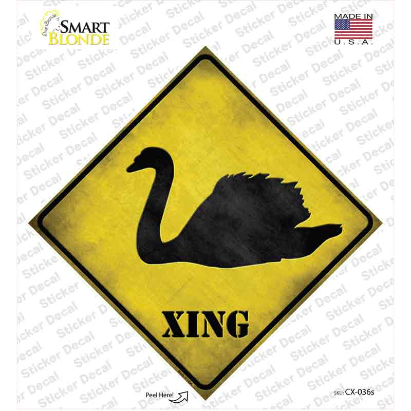 CX-036s-M Swan Xing Novelty Diamond Sticker Decal - Medium