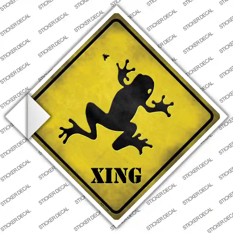 CX-072s-XL Frog Xing Novelty Diamond Sticker Decal - Extra Large