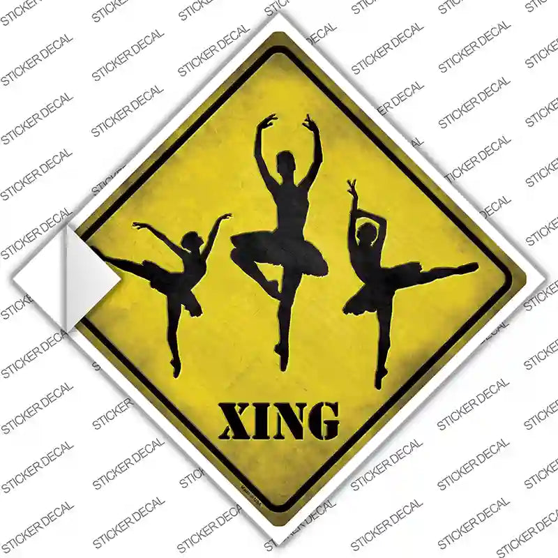 CX-081s-S Ballerina Xing Novelty Diamond Sticker Decal - Small
