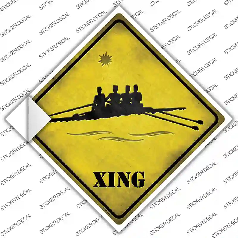 CX-098s-L Kayak Racing Xing Novelty Diamond Sticker Decal - Large