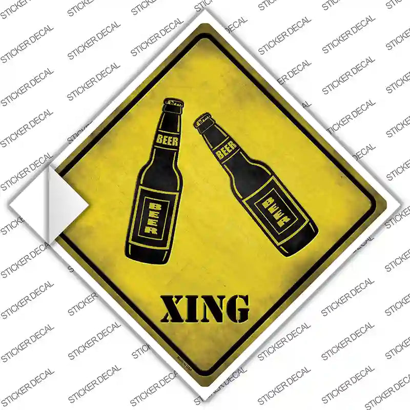 CX-106s-S Beer Xing Novelty Diamond Sticker Decal - Small