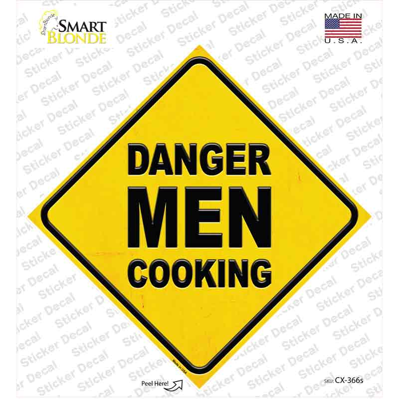 CX-366s-M Danger Men Cooking Novelty Diamond Sticker Decal - Medium