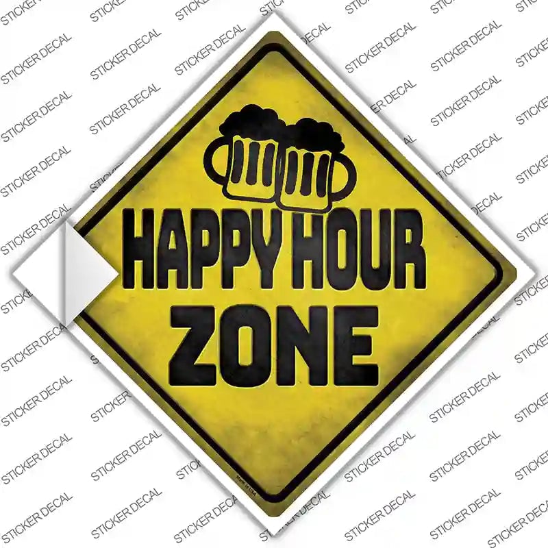 CX-637s-L Happy Hour Zone Novelty Diamond Sticker Decal - Large