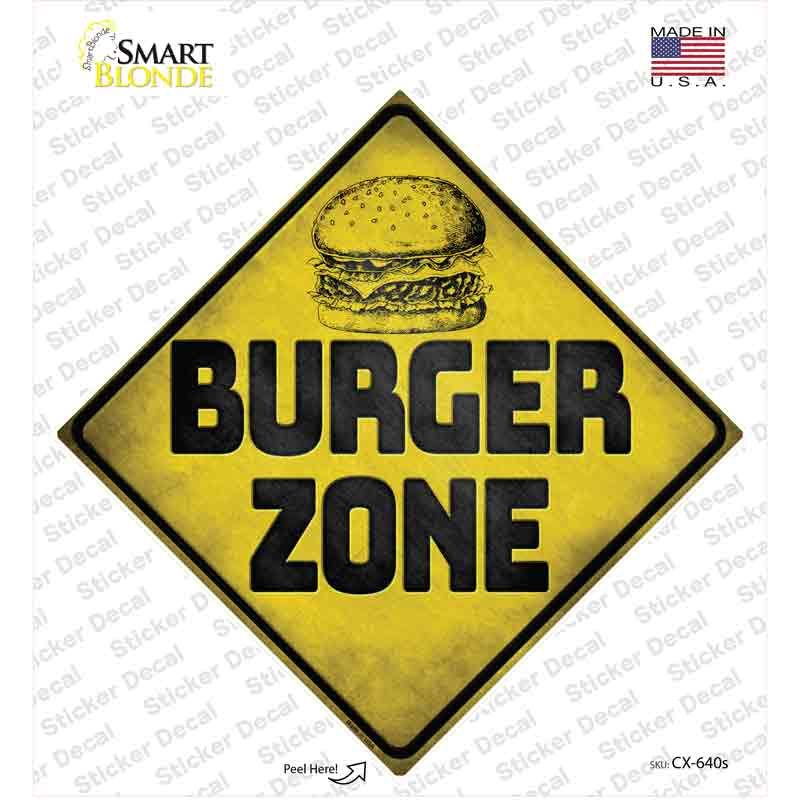 CX-640s-M Burger Zone Novelty Diamond Sticker Decal - Medium