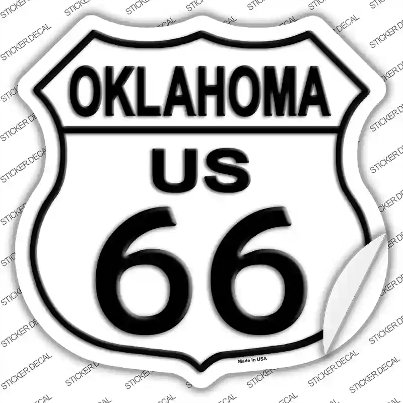 HS-107s-XL Oklahoma Route 66 Novelty Highway Shield Sticker Decal - Extra Large