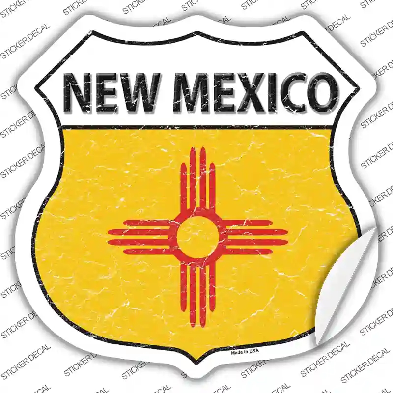 HS-139s-XL   Mexico Flag Novelty Highway Shield Sticker Decal - Extra Large