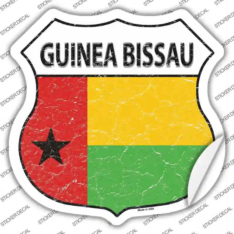 HS-270s-S Guinea Bissau Flag Novelty Highway Shield Sticker Decal - Small