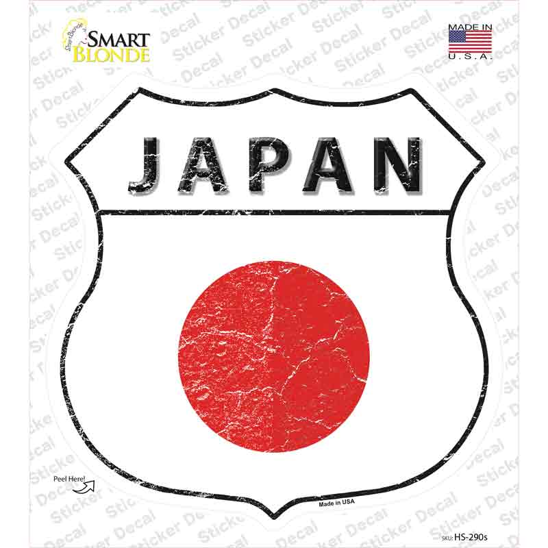 HS-290s-M Japan Flag Novelty Highway Shield Sticker Decal - Medium
