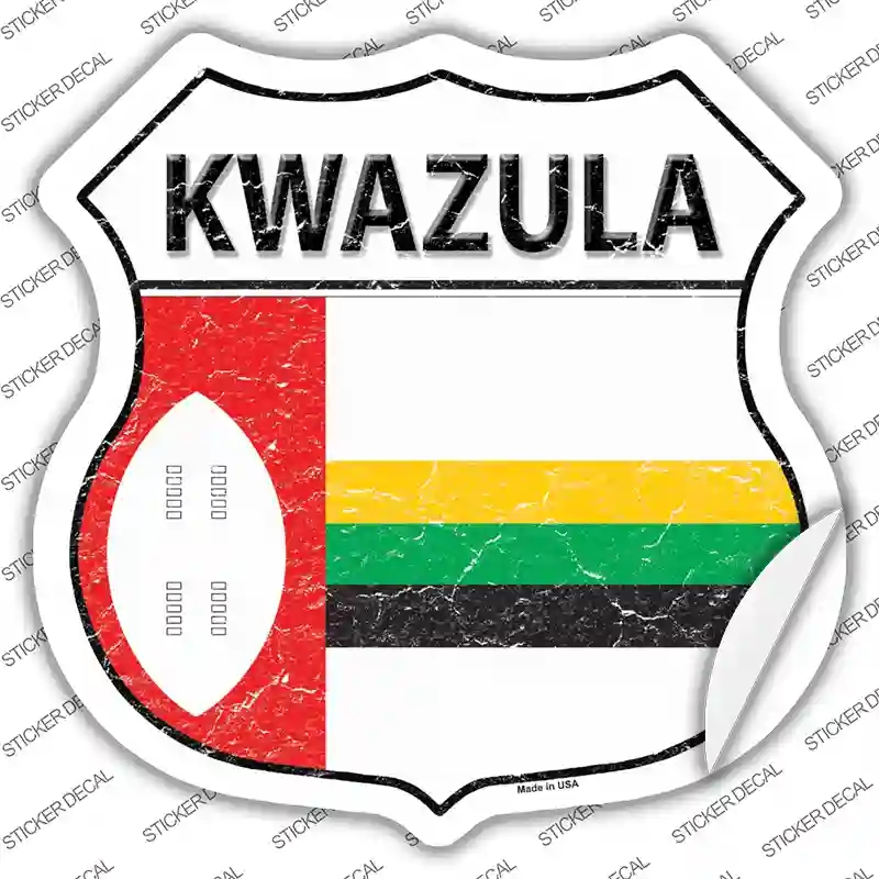 HS-305s-S Kwazulu Flag Novelty Highway Shield Sticker Decal - Small