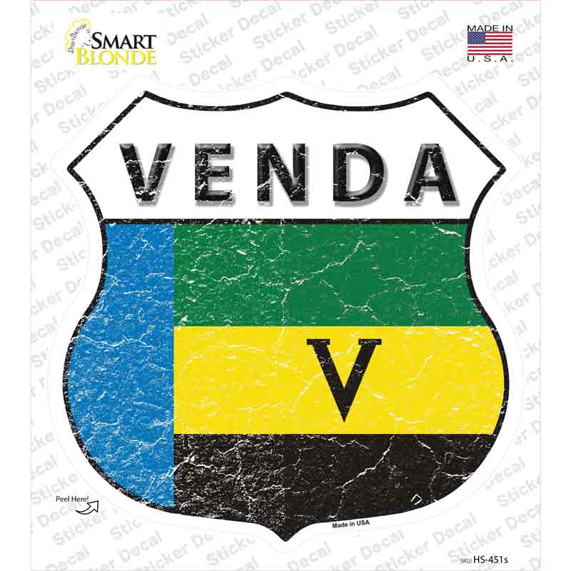 HS-451s-M Venda Flag Novelty Highway Shield Sticker Decal - Medium