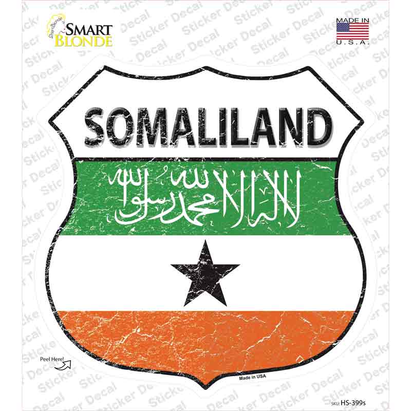 HS-399s-M Somaliland Flag Novelty Highway Shield Sticker Decal - Medium