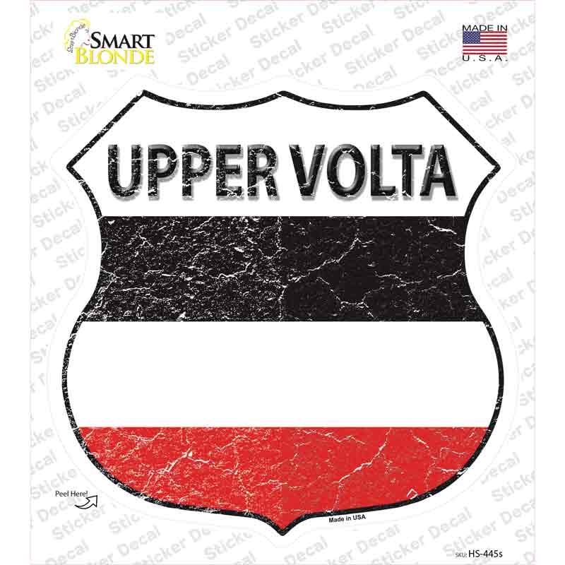 HS-445s-M Upper Volta Flag Novelty Highway Shield Sticker Decal - Medium