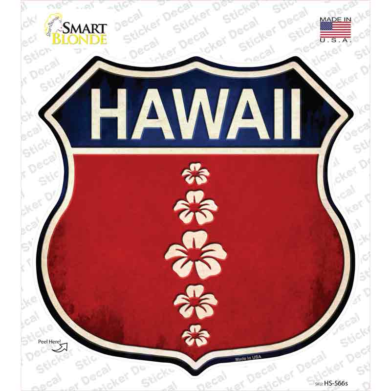 HS-566s-M Hawaii Hibiscus Novelty Highway Shield Sticker Decal - Medium