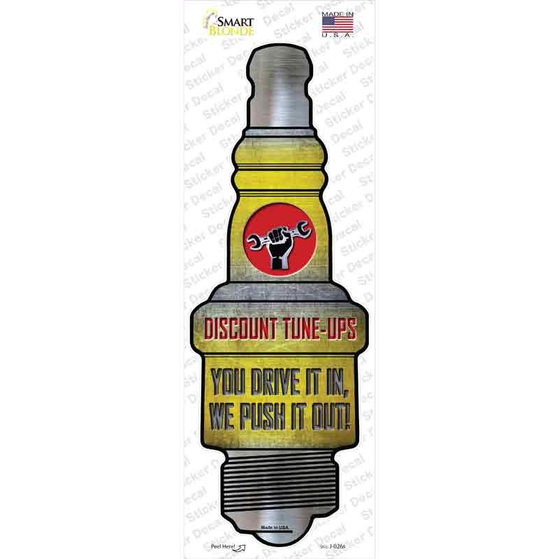 J-026s-M Discount Tune-Ups Novelty Spark Plug Sticker Decal - Medium